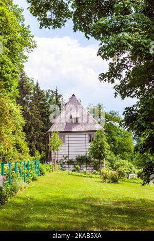 Goethe il giardino di casa al Parco an der Ilm in Weimar, Germania Foto Stock