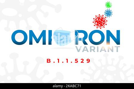 Illustrazione del virus variante 3D di Omicron. Foto Stock