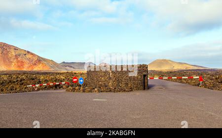 Parco Nazionale di Timanfaya a Lanzarote, Isole Canarie, Spagna Foto Stock