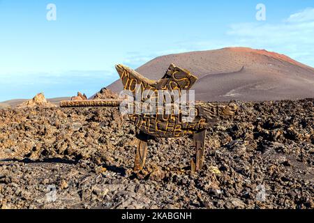 Parco Nazionale di Timanfaya a Lanzarote, Isole Canarie, Spagna Foto Stock