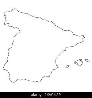 Contorni Stato Spagna, confine Stato Spagna Illustrazione Vettoriale