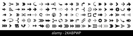 Set di frecce. Raccolta di icone a freccia. Impostare frecce o Web diverse. Illustrazione Vettoriale