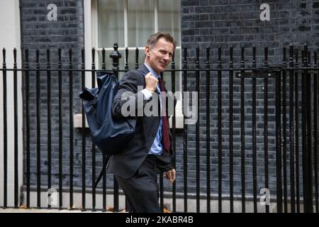 FOTO:JEFF GILBERT 01st novembre 2022 Jeremy Hunt, Cancelliere, arriva a Downing Street per la riunione del Gabinetto. Foto Stock