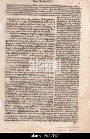 Early Printing & Book History / Incunabula / incunabulum / Nero claudio Cesare Foto Stock