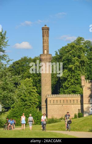 Dampfmaschinenhaus, Parco Babelsberg, Potsdam, Brandeburgo, Germania Foto Stock