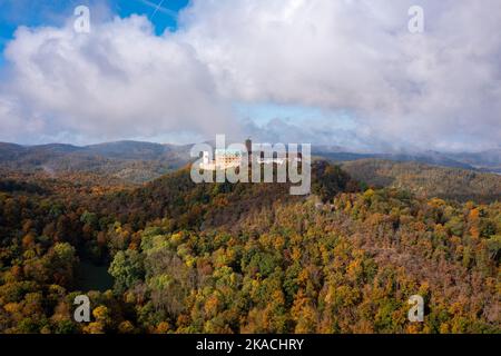 Il Castello di Wartburg a Eisenach, nella Foresta Turingia Foto Stock