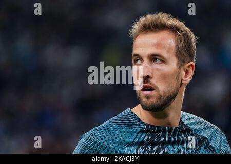 Harry Kane di Tottenham Hotspur durante la partita di UEFA Champions League Group D al Velodromo di Orange a Marsiglia, Francia. Data foto: Martedì nove Foto Stock