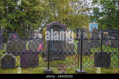 Plymouth, Massachusetts, USA - 12 settembre 2022: James Warren, studioso, patriota, soldato e presidente del Congresso Provinciale del Massachusetts Foto Stock