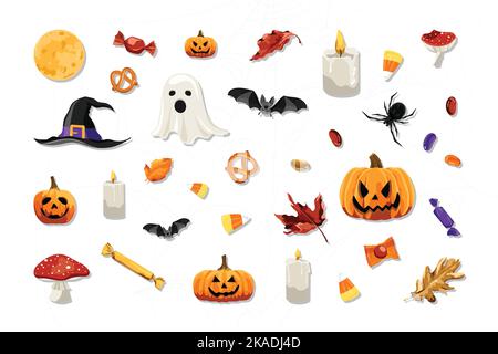 Banner o modello di post vendita sui social media di Halloween. Vendita di Halloween. Illustrazione Vettoriale