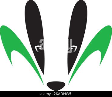 simbolo dell'icona del logo del vettore animale badger Illustrazione Vettoriale