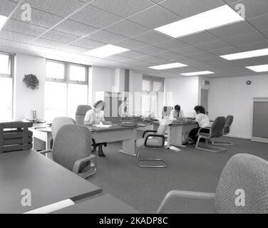 1989, storico, ufficio open-plan, Inghilterra, Regno Unito, Foto Stock
