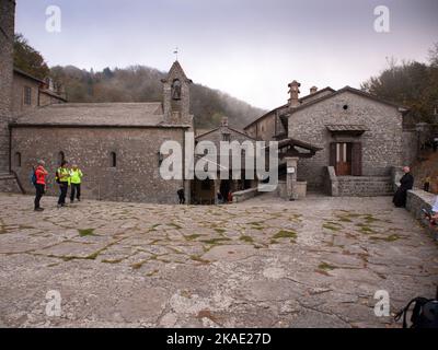 Italia, Toscana, Arezzo, Casentino, il Santuario della Verna. Foto Stock