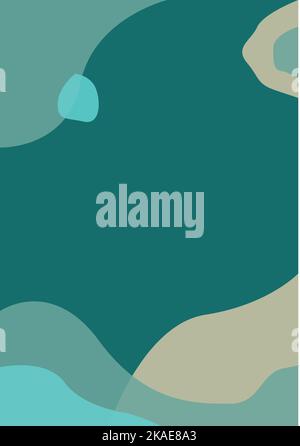 Uno sfondo vettoriale astratto di forme geometriche lisce e ondulate carta da parati, diverse sfumature di verde, colore smeraldo, elegante sfondo geometrico Illustrazione Vettoriale