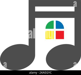 Illustrazione vettoriale del logo di una casa musicale Illustrazione Vettoriale