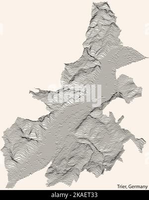 Mappa topografica di TREVIRI, GERMANIA Illustrazione Vettoriale