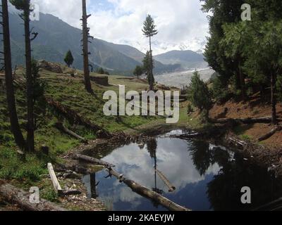 Uno stagno in Fairy Meadows Foto Stock