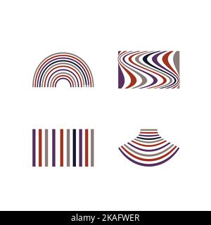 Set di forme astratte. Elementi di disegno vettoriale. Illustrazione Vettoriale