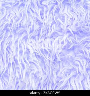 Texture di porpora chiaro o viola lungo pelliccia artificiale primo piano. Arredamento e concetto di comfort. Banner quadrato con spazio copia per i social media Foto Stock