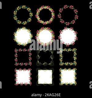 Elementi floreali. Illustrazione vettoriale. Impostato per la progettazione. Illustrazione Vettoriale