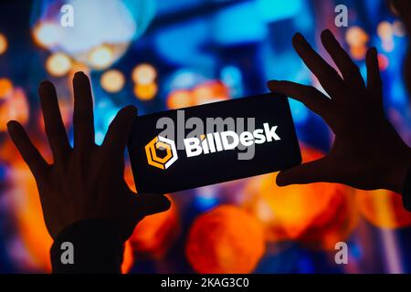 Brasile. 02nd Nov 2022. In questa immagine, il logo BillDesk viene visualizzato sullo schermo dello smartphone. (Foto di Rafael Henrique/SOPA Images/Sipa USA) Credit: Sipa USA/Alamy Live News Foto Stock