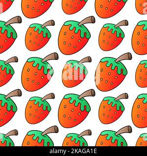 Uno sfondo modificabile senza cuciture con illustrazioni a fragola Illustrazione Vettoriale