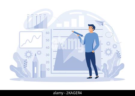 Manipolare il mercato e controllare gli stock con il potere principale. Commercio criceti e squali metafora set. Falsi dati per la valutazione delle imprese flat vettoriale moder Illustrazione Vettoriale