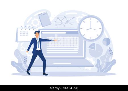 DSM matrice della struttura di progettazione. Gestione di sistemi e progetti complessi. Ottimizzazione dei processi di lavoro. Pianificazione del tempo organizzazione e controllo flat v Illustrazione Vettoriale