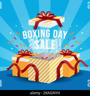 vendita di giorno di boxe concetto di design con scatole regalo Illustrazione Vettoriale