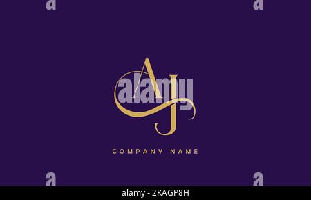 AJ, JA Abstract Letters Logo Monogram Illustrazione Vettoriale