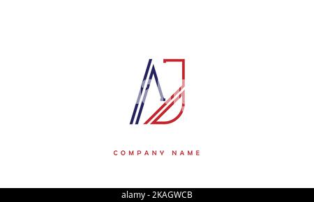 AJ, JA Abstract Letters Logo Monogram Illustrazione Vettoriale