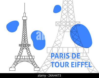 Concetto di banner Paris De Tour Eiffel Illustrazione Vettoriale