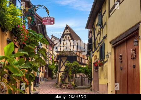 Eguisheim, Alsazia, Alto Reno, Grand Est, Francia Foto Stock