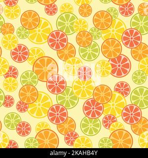 Frutti tropicali colorati senza cuciture ripetizione modello di sfondo design Illustrazione Vettoriale
