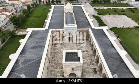 Sultanhani Caravanserai si trova nel distretto di Sultanhani di Aksaray. Caravanserai fu costruita nel periodo Seljuk. Aksaray, Turchia. Foto Stock