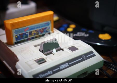 Tallinn, Estonia - 21.05.2022: LVLup! Video Game Museum - Dendy Console Foto Stock