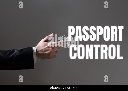 Visualizzazione concettuale controllo passaporto. Parola per un attacco informatico simulato autorizzato su un sistema informatico Foto Stock