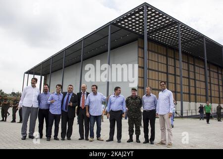 Inaugurazione della Youth Arena, nel quartiere di Deodoro regione del Miliatar Village, nella zona ovest di Rio de Janeiro. Questo sito si terrà le competizioni di basket femminili, il moderno torneo di scherma pentathlon e scherma su sedia a rotelle. Alla cerimonia di apertura hanno partecipato il Sindaco di Rio, Eduardo Paes e altre autorità sportive e rappresentanti dell'Esercito Brasiliano, che cedette l'area utilizzata per le sedi olimpiche. Rio de Janeiro, Brasile, 2 marzo 2016. (Foto di Luiz Souza/NurPhoto) *** Please use Credit from Credit Field *** Foto Stock