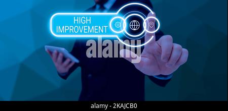 Scrittura visualizzazione testo miglioramento elevato. Parola per renderti una persona migliore o più conoscibile Foto Stock