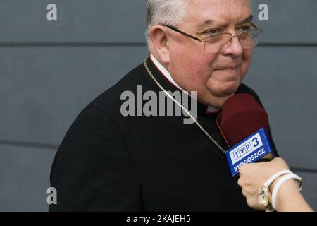 In vista delle Giornate Mondiali della Gioventù presso l'arena Artego Sports, a Bydgoszcz, in Polonia, il 24 luglio 2016 si tiene una messa per oltre 1000 pellegrini provenienti dal Brasile e dal Madagascar. Si prevede che oltre un milione di visitatori arriveranno a Cracovia, in Polonia, durante la visita dei Papi per le Giornate Mondiali della Gioventù. (Foto di Jaap Arriens/NurPhoto) *** Please use Credit from Credit Field *** Foto Stock