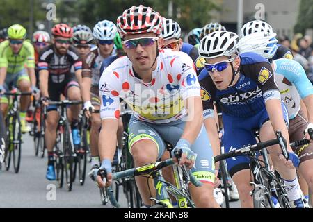 Rafal Majka, un pilota polacco professionista di bici da strada per UCI Proteam Tinkoff, guida il pelton durante la corsa a punti, all'edizione di fouth del Tour de France Saitama Criterium. Sabato, 29th ottobre 2016, a Saitama, Giappone. Foto di Artur Widak *** Please use Credit from Credit Field *** Foto Stock