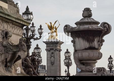 Parigi, la Città della luce è la capitale più visitata del worldÂ il 24 novembre 2016. La città è orgogliosa dei suoi numerosi monumenti (Torre Eiffel, Cattedrale di Notre-Dame, Arco di Trionfo, ...). I turisti possono vedere i monumenti (in foto) anche lungo la riva del fiume della Senna. Il fiume Senna scorre proprio attraverso il cuore di Parigi. (Foto di Julien Mattia/NurPhoto) *** Please use Credit from Credit Field *** Foto Stock