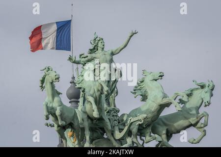 Parigi, la Città della luce è la capitale più visitata del worldÂ il 24 novembre 2016. La città è orgogliosa dei suoi numerosi monumenti (Torre Eiffel, Cattedrale di Notre-Dame, Arco di Trionfo, ...). I turisti possono vedere i monumenti (in foto) anche lungo la riva del fiume della Senna. Il fiume Senna scorre proprio attraverso il cuore di Parigi. (Foto di Julien Mattia/NurPhoto) *** Please use Credit from Credit Field *** Foto Stock