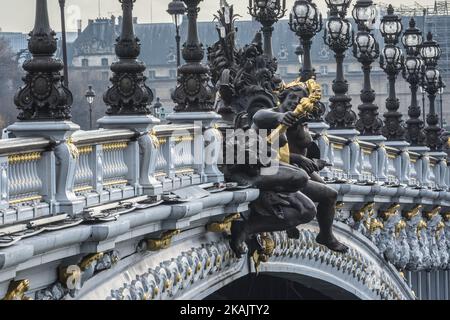 Parigi, la Città della luce è la capitale più visitata del worldÂ il 24 novembre 2016. La città è orgogliosa dei suoi numerosi monumenti (Torre Eiffel, Cattedrale di Notre-Dame, Arco di Trionfo, ...). I turisti possono vedere i monumenti (in foto) anche lungo la riva del fiume della Senna. Il fiume Senna scorre proprio attraverso il cuore di Parigi. (Foto di Julien Mattia/NurPhoto) *** Please use Credit from Credit Field *** Foto Stock