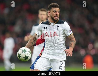 Tottenham Hotspur's Kyle Walker durante la UEFA Champions League - partita del Gruppo e tra Tottenham Hotspur e CSKA Mosca allo stadio di Wembley 07 Dic 2016 (Foto di Kieran Galvin/NurPhoto) *** Please use Credit from Credit Field *** Foto Stock