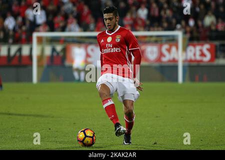 Bendificas ha fatto avanzare Raul Jimenez dal Messico durante la partita della Premier League 2016/17 tra SL Benfica ed Estoril Praia SAD, all'Estadio Antonio Coimbra da Mota di Estoril il 17 dicembre 2016. (Foto di Bruno Barros / DPI / NurPhoto) *** Please use Credit from Credit Field *** Foto Stock