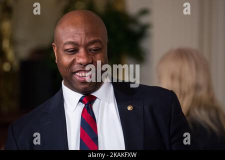 Martedì 31 gennaio, il senatore del South Carolina Tim Scott, era presente per l'annuncio dal vivo del presidente degli Stati Uniti Donald Trump del giudice della corte d'appello di Colon. Neil Gortali come il suo candidato della Corte Suprema degli Stati Uniti, nella stanza orientale della Casa Bianca. (Foto di Cheriss May/NurPhoto) *** Please use Credit from Credit Field *** Foto Stock