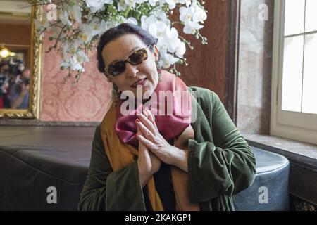 La cantante spagnola Martirio si propone per un photoshoot nel Teatro della Zarzuela di Madrid. Spagna. 3 febbraio 201 (Foto di Oscar Gonzalez/NurPhoto) *** si prega di utilizzare il credito dal campo di credito *** Foto Stock