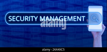Didascalia concettuale Gestione della sicurezza. La vetrina aziendale è l'identificazione delle risorse IS di un'organizzazione Foto Stock
