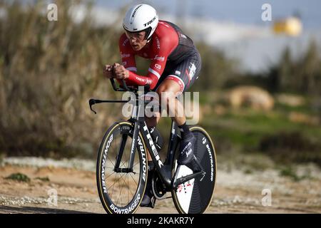 DE KORT Koen of TREK - SEGAFREDO durante la 3rd tappa (cronometro) del Tour ciclistico dell'Algarve a Sagres, il 17 febbraio 2017. (Foto di Filipe Amorim/NurPhoto) *** Please use Credit from Credit Field *** Foto Stock