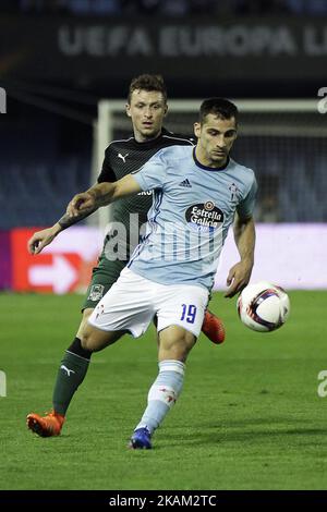 Jonny Castro, difensore di Celta de Vigo (19), controlla la palla durante il round della UEFA Europa League di 8 partita di prima gamba tra Celta de Vigo e il Krasnodar FC allo Stadio Balaidos il 9 marzo 2017 a Vigo, Spagna. (Foto di Jose Manuel Alvarez Rey/NurPhoto) *** Please use Credit from Credit Field *** Foto Stock